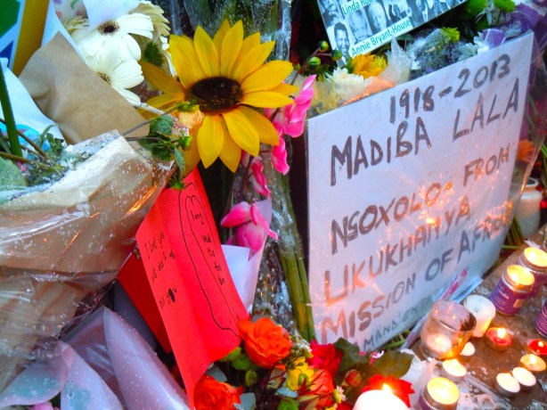 Tributes at Mandela's home in Houghton.