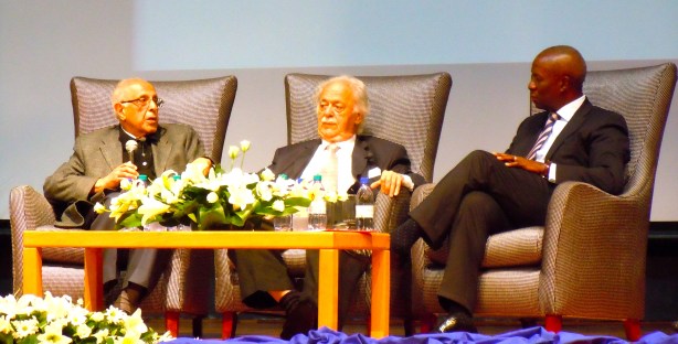 Ahmed Kathrada, George Bizos, and Dikgang Moseneke.